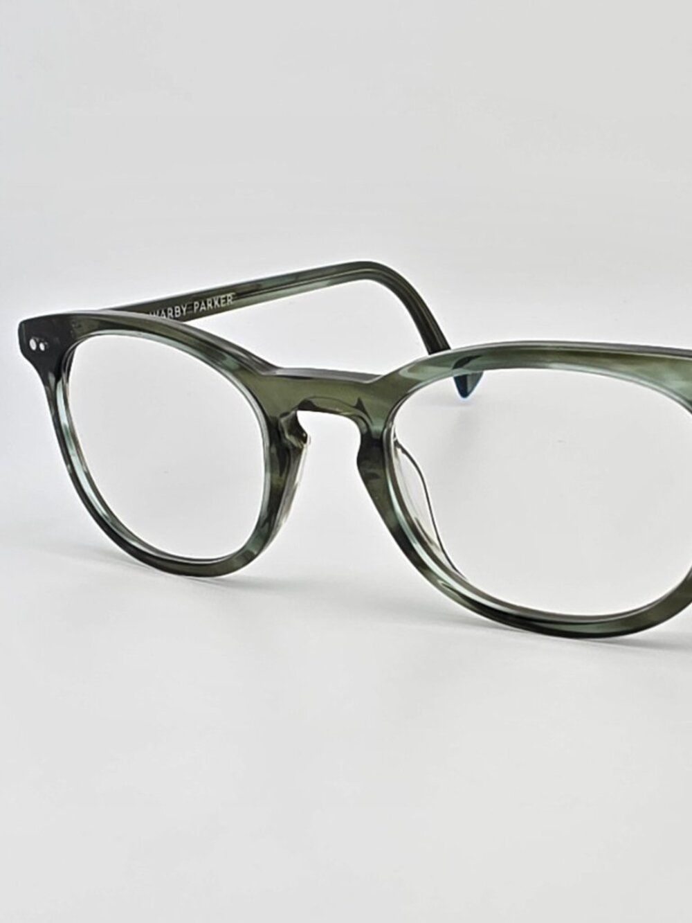 Warby Parker Malik N 717 Striped Cypress Eyeglasses Frame 46-19-145